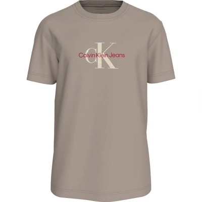 тениска,мъжки,тениски,calvin,klein,jeans,distressed,monologo,short,sleeve,t,shirt,beige