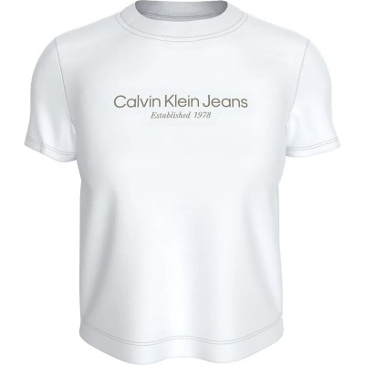 бебешка,тениска,дамски,тениски,calvin,klein,jeans,institutional,graphic,baby,short,sleeve,t,shirt,white,(bright,white)