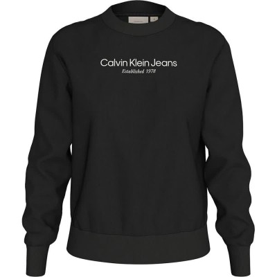 блуза,дамски,блузи,calvin,klein,jeans,institutional,graphic,reg,cn,sweatshirt,ck,black,(black)