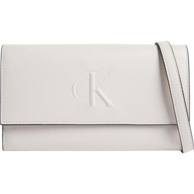 портфейли,и,портмонета,calvin,klein,jeans,sculpted,long,fold,strap,deboss,wallet,white