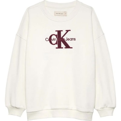 блуза,детски,блузи,calvin,klein,jeans,teddy,monologo,cn,sweatshirt,beige