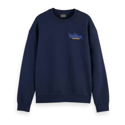 блуза,мъжки,пуловери,scotch,&,soda,front,back,artwork,sweatshirt,night,(blue)