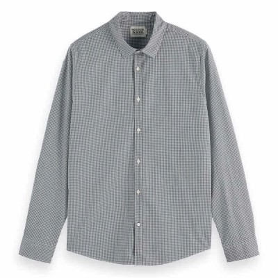 карирана,риза,мъжки,ризи,scotch,&,soda,micro,check,long,sleeve,shirt,grey