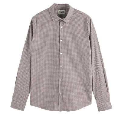 карирана,риза,мъжки,ризи,scotch,&,soda,micro,check,long,sleeve,shirt,brown
