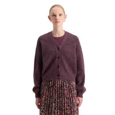 жилетка,дамски,пуловери,дамски,плетени,дрехи,scotch,&,soda,fuzzy,relaxed,cardigan,brown,(berry,melange)