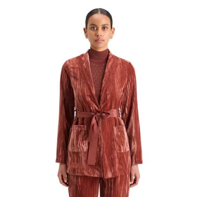 сако,дамски,сака,scotch,&,soda,lace,trimmed,velvet,pyjama,blazer,red