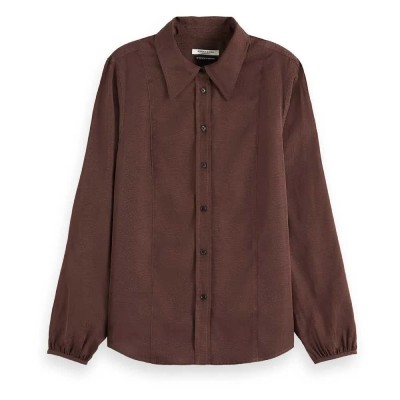 риза,с,дълъг,ръкав,дамски,блузи,дамски,ризи,scotch,&,soda,viscose,jacquard,long,sleeve,shirt,brown,(coffee)