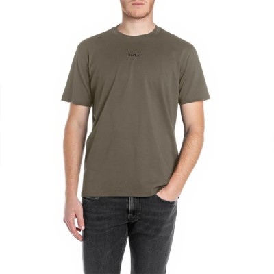 тениска,мъжки,тениски,replay,m3098.000.2660,short,sleeve,t,shirt,mud,green,(green)