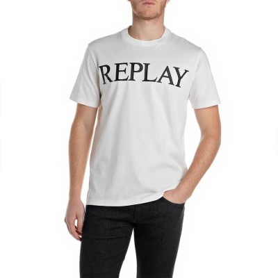 тениска,мъжки,тениски,replay,m3099.000.2660,short,sleeve,t,shirt,natural,white,(white)