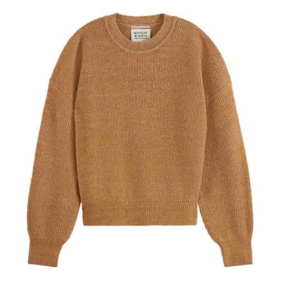 блуза,дамски,пуловери,дамски,плетени,дрехи,scotch,&,soda,core,fuzzy,sweater,tobacco,melange,(brown)