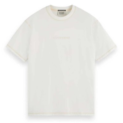 тениска,мъжки,тениски,scotch,&,soda,core,logo,front,short,sleeve,t,shirt,off,white,(white)