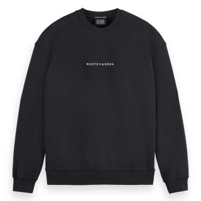 блуза,мъжки,пуловери,scotch,&,soda,core,logo,front,sweatshirt,black,(black)