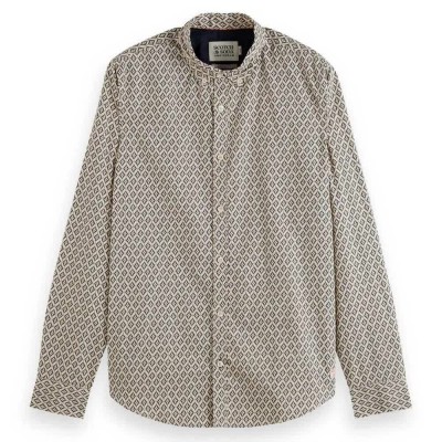 риза,с,дълъг,ръкав,мъжки,ризи,scotch,&,soda,slim,fit,ditsy,aop,long,sleeve,shirt,beige