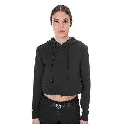 суичър,дамски,блузи,equestro,cut,out,hoodie,black