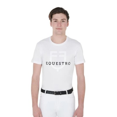 тениска,мъжки,тениски,equestro,logo,flocked,short,sleeve,t,shirt,white,(white)
