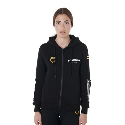 блуза,дамски,блузи,equestro,scuderia,collection,full,zip,sweatshirt,black