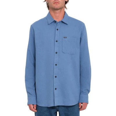 риза,с,дълъг,ръкав,мъжки,ризи,volcom,caden,solid,long,sleeve,shirt,blue,(blueberry)