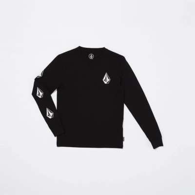 тениска,детски,тениски,volcom,iconic,stone,long,sleeve,t,shirt,black,(black)