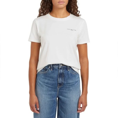 тениска,дамски,тениски,tommy,hilfiger,1985,reg,mini,corp,logo,short,sleeve,t,shirt,nos,ecru,(white)