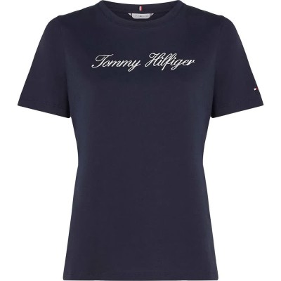 тениска,дамски,тениски,tommy,hilfiger,script,short,sleeve,t,shirt,blue,(nos,desert,sky)