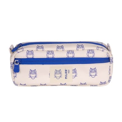 канцеларски,принадлежности,milan,2,zipped,rectangular,460,since,1918,collection,pencil,case,blue,(beige)