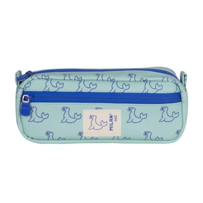 канцеларски,принадлежности,milan,2,zipped,rectangular,460,since,1918,collection,pencil,case,green,(blue)