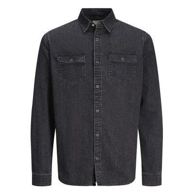 риза,с,дълъг,ръкав,мъжки,ризи,jj,rebel,austin,wi,500,long,sleeve,shirt,black,denim,(black)