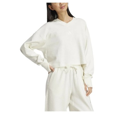 блуза,дамски,блузи,adidas,all,szn,ribbed,v,neck,sweatshirt,white