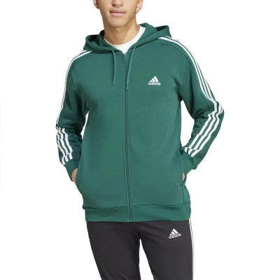 поларена,блуза,мъжки,пуловери,adidas,essentials,fleece,3,stripes,full,zip,sweatshirt,green,(collegiate,green,white)