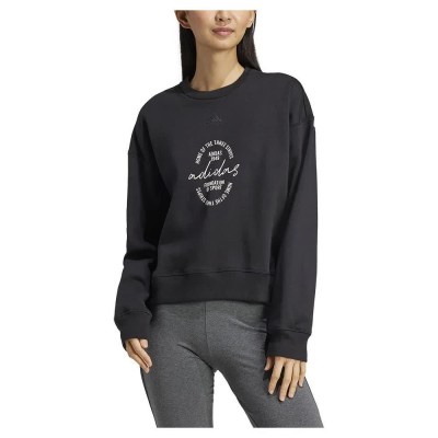 поларена,блуза,дамски,блузи,adidas,signature,graphic,print,fleece,loose,sweatshirt,black