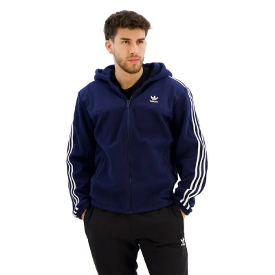 поларена,блуза,мъжки,пуловери,adidas,originals,adicolor,3,stripes,teddy,fleece,full,zip,sweatshirt,night,indigo,(blue)
