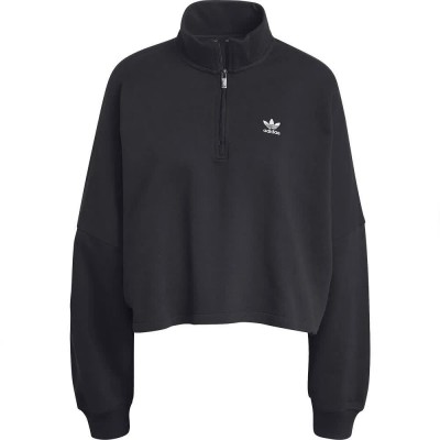 поларена,блуза,дамски,блузи,adidas,originals,essentials,fleece,half,zip,sweatshirt,black,(black,black)