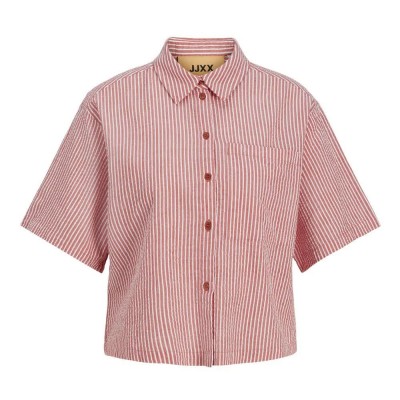 риза,с,къс,ръкав,дамски,блузи,дамски,ризи,jack,&,jones,windy,seersucker,jjxx,short,sleeve,shirt,pink,(racing,red,striped)