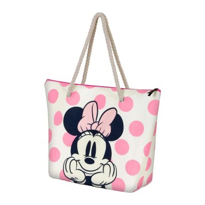 чанта,всички,чанти,karactermania,disney,minnie,mouse,dots,soleil,beach,bag,pink,(pink)