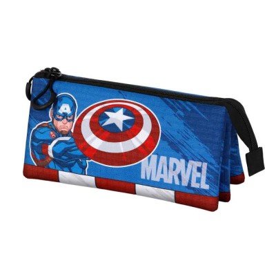 канцеларски,принадлежности,karactermania,marvel,captain,america,gears,triple,pencil,case,blue