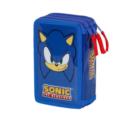 канцеларски,принадлежности,karactermania,sonic,the,hedgehog,sega,sight,filled,triple,pencil,case,blue