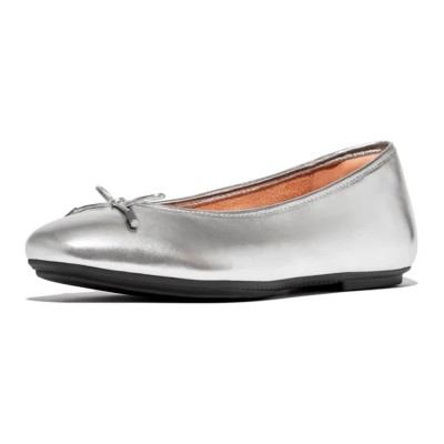 обувки,дамски,обувки,fitflop,delicato,bow,soft,ballet,pumps,silver