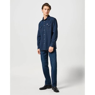 риза,с,дълъг,ръкав,мъжки,ризи,wrangler,western,long,sleeve,shirt,blue,(midnight,rodeo)