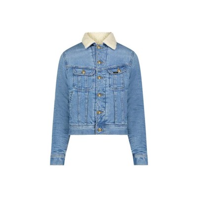 яке,дамски,якета,и,палта,lee,sherpa,rider,denim,jacket,blue,(blue,voyage)