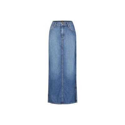 пола,дамски,поли,и,рокли,lee,side,slit,midi,skirt,weekend,chill,(blue)