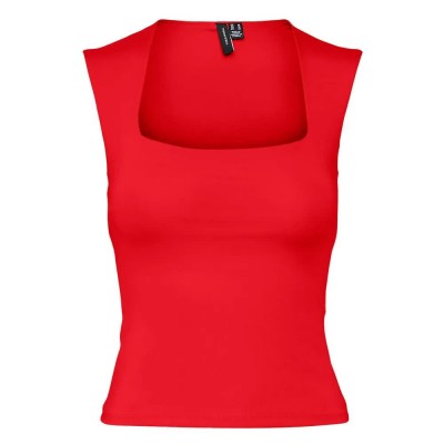 тениска,дамски,тениски,vero,moda,million,sleeveless,t,shirt,high,risk,red,(red)