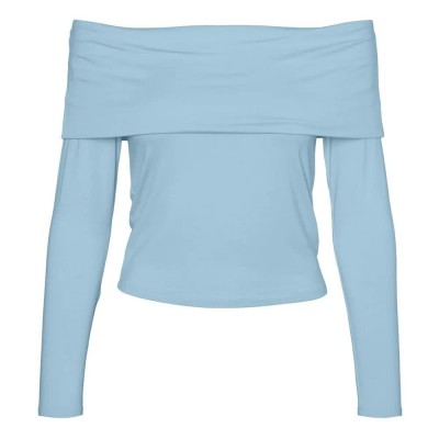 тениска,дамски,тениски,vero,moda,regitze,long,sleeve,t,shirt,blue,(cool,blue)