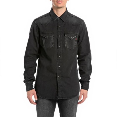 риза,с,дълъг,ръкав,мъжки,ризи,replay,m4023,.000.154,70b,long,sleeve,shirt,black