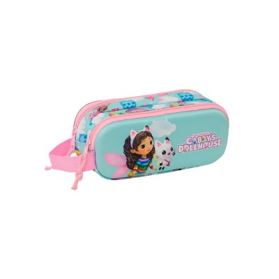 канцеларски,принадлежности,safta,gabby´s,dollhouse,3d,double,pencil,case,blue,pink,(multicolor)