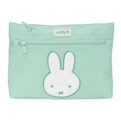 канцеларски,принадлежности,safta,miffy,big,with,2,zippers,big,pencil,case,green,(mint)