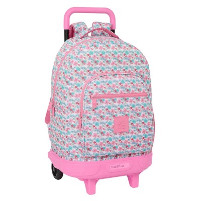 раница,раници,safta,moos,flores,wheeled,backpack,multicolor,(pink)