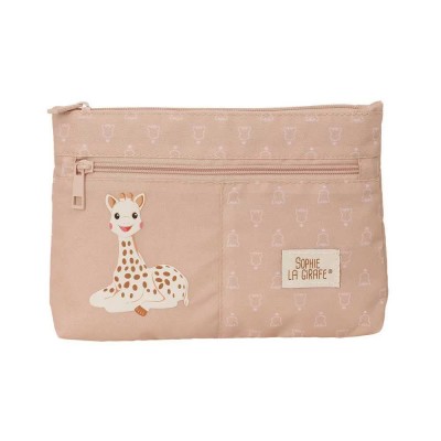 канцеларски,принадлежности,safta,sophie,la,girafe,cookie,big,2,zippers,rec,&,water,resistant,big,pencil,case,beige,(multicolor)