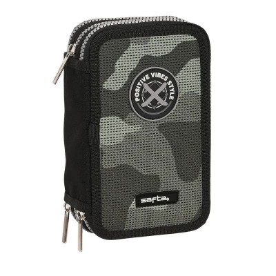 канцеларски,принадлежности,safta,stone,triple,filled,pencil,case,36,units,black,grey,(multicolor)