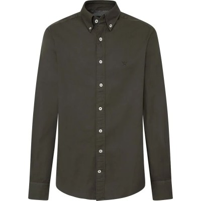 риза,с,дълъг,ръкав,мъжки,ризи,hackett,dyed,oxford,long,sleeve,shirt,peat,(brown)