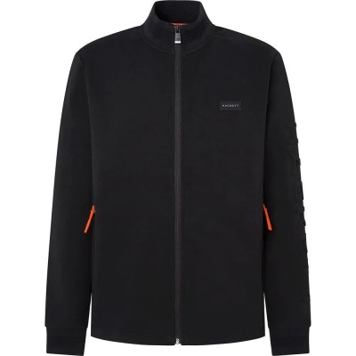 блуза,мъжки,пуловери,hackett,embossed,logo,full,zip,sweatshirt,black
